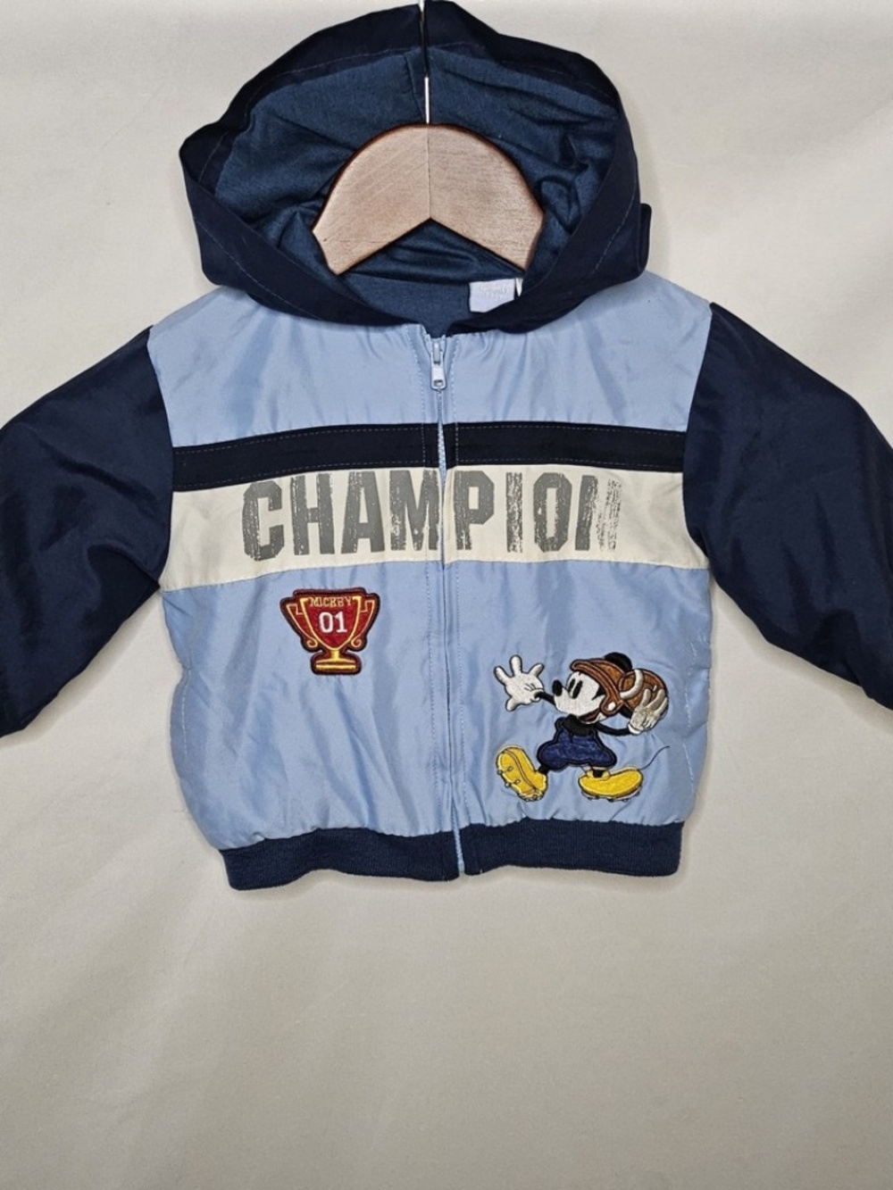 Disney Baby Boys Mickey Mouse Football Blue Champion 01 Zip Hoodie Jacket 18M